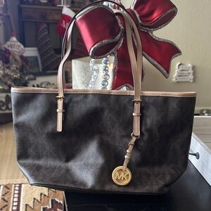 Michael Kors Dark Brown and Tan Tote